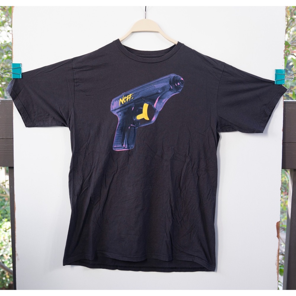 Rare Neff P-Shooter Water Gun T-Shirt Men's Retro Neon Black Purple Size XL